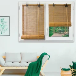 Store enrouleur à baguettes (60 x 180 cm) Bambou Naturel