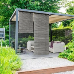 Store enrouleur à lattes (120 x 180 cm) Bambou Gris clair et gris foncé