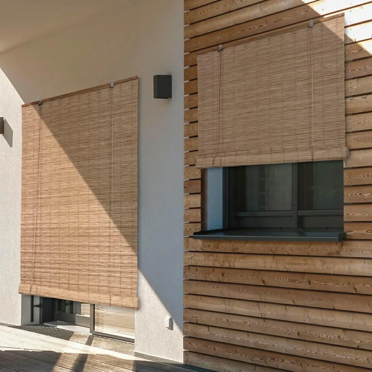 Store enrouleur extérieur effet rotin (120 x 180 cm) Tanoa Beige