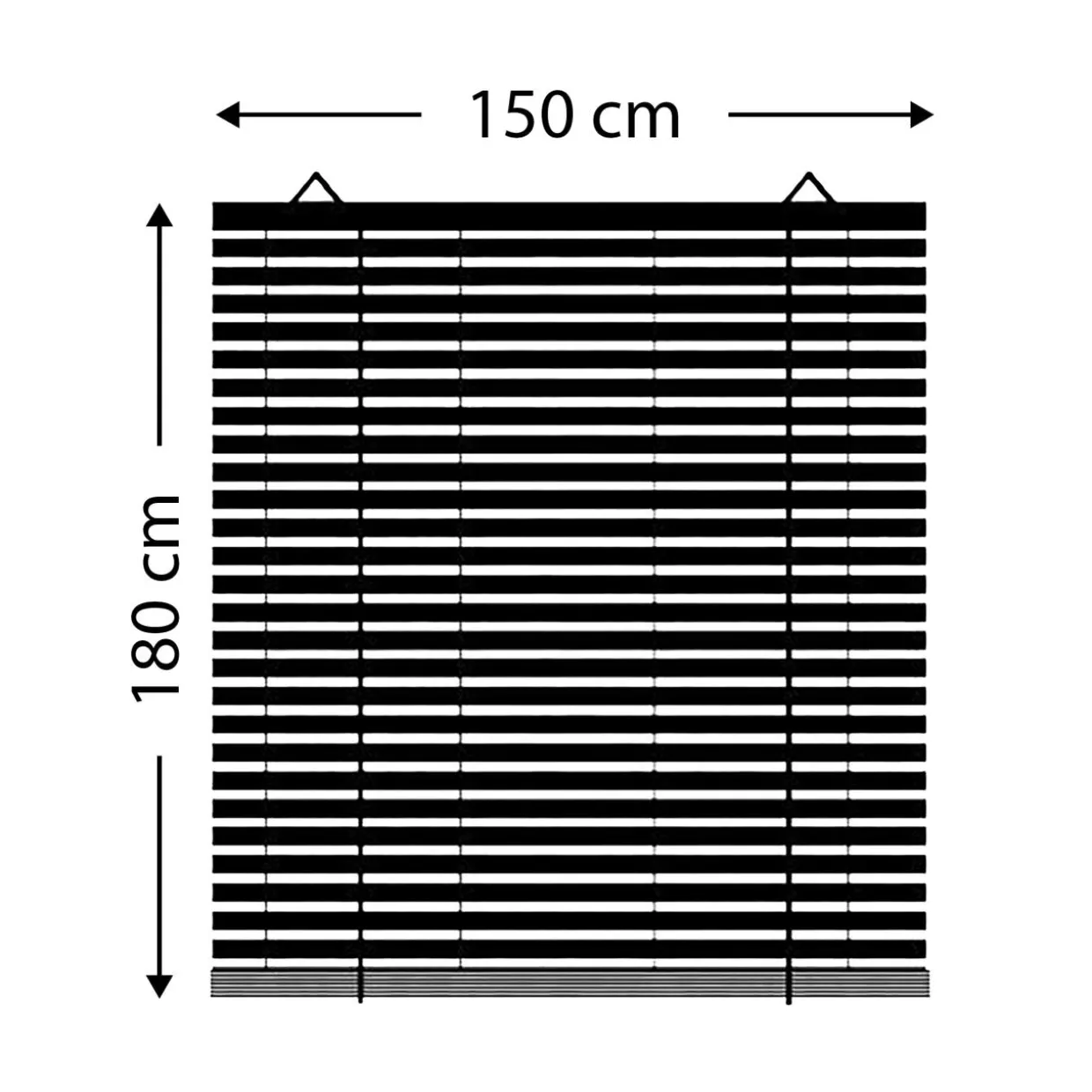 Store enrouleur extérieur effet rotin (150 x 180 cm) Tanoa Blanc