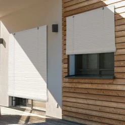 Store enrouleur extérieur effet rotin (200 x 200 cm) Tanoa Blanc