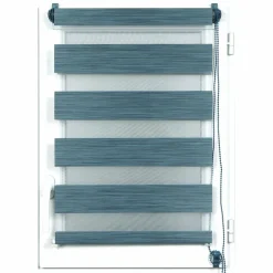 Store enrouleur Jour / Nuit (60 x 180 cm) Bleu chiné