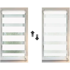 Store enrouleur Jour / Nuit (90 x H250 cm) Blanc