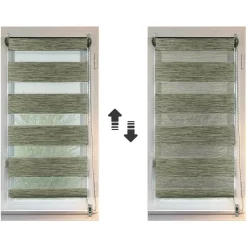Store enrouleur Jour / Nuit (60 x 90 cm) Vert chiné