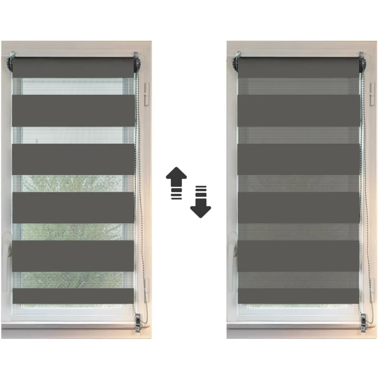 Store enrouleur Jour/Nuit (45 x 90 cm) Gris anthracite