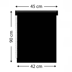 Store enrouleur occultant (45 x 90 cm) Uni Noir