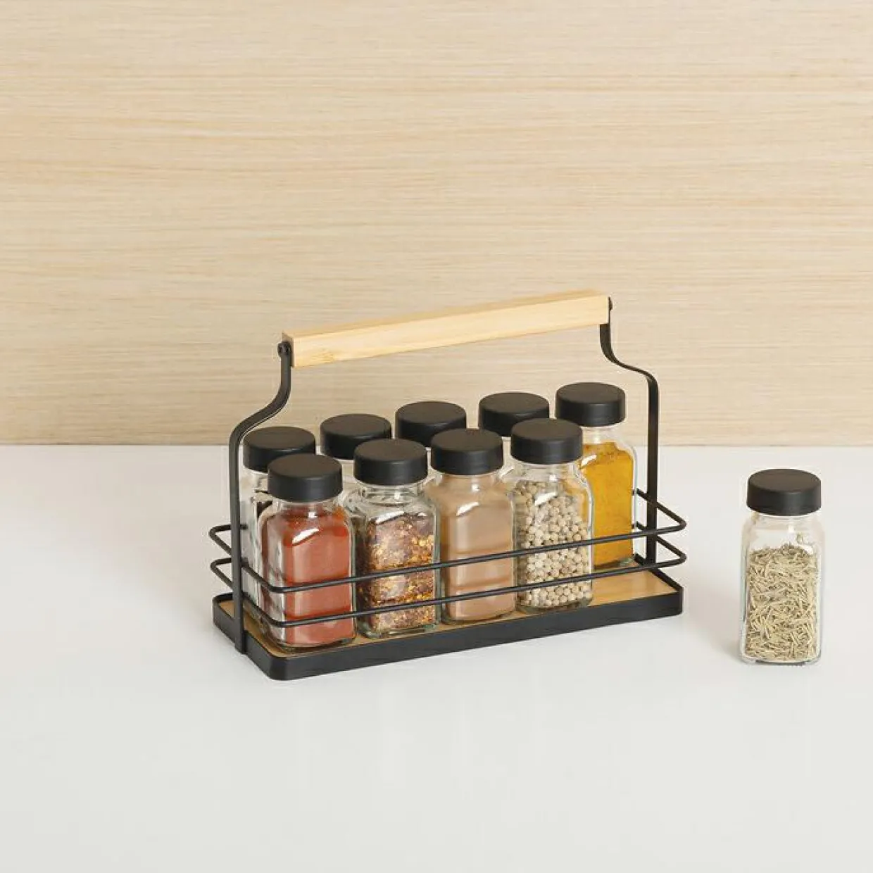 Support à épices 10 pots (21 x 9 x H16 cm) Easy kitchen