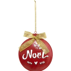 Suspension de fête (H12 cm) Rond Noël Rouge