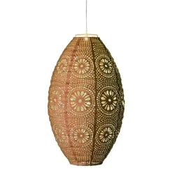 Suspension de jardin solaire (H38 cm) Lanterne ajourée Marron