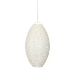 Suspension de jardin solaire (H38 cm) Lanterne ajourée Blanche