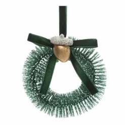 Suspension de Noël (D10 cm) Jolie Couronne Vert sapin