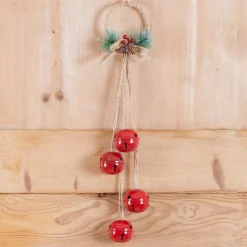 Suspension de Noël déco (H55 cm) Grelots en métal Rouge