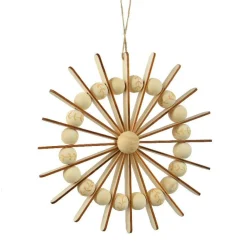 Suspension de Noël en bois (D20 cm) Sandinave Beige
