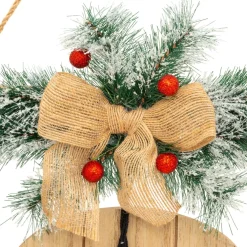 Suspension de Noël en bois (H50 cm) Luge et patins à glace