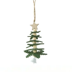 Suspension de Noël en feutrine (H17 cm) Sapin enchanté Vert sapin