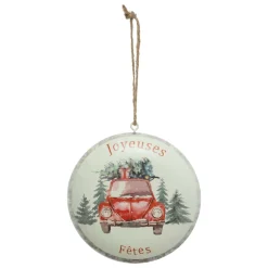 Suspension de Noël en métal (D10 cm) Joyeuses Fêtes