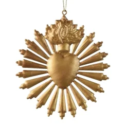 Suspension de Noël en métal (D14 cm) Exvoto de Noël Or vieilli