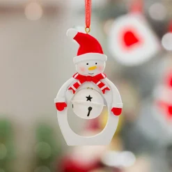Suspension de Noël en métal (H10 cm) Cloche et bonhomme de neige
