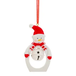 Suspension de Noël en métal (H10 cm) Cloche et bonhomme de neige