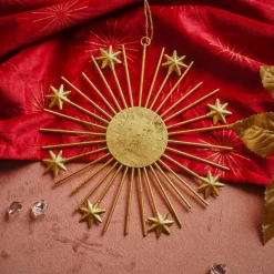 Suspension de Noël en métal (D15 cm) Lueur d'étoiles Or