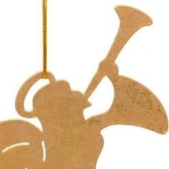 Suspension de Noël en métal (H17 cm) Ange trompette Doré