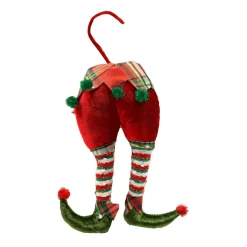 Suspension de Noël en tissu (H20 cm) Jambes de lutin farceur
