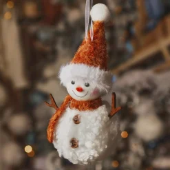 Suspension de Noël (H13 cm) Bonhomme de neige Glacy Camel