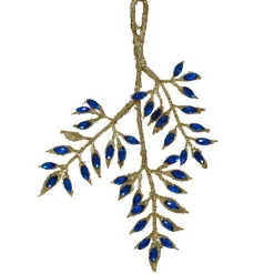 Suspension de Noël (H24 cm) Branche diamant Bleu nuit
