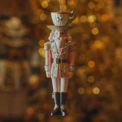 Suspension de Noël (H12 cm) Casse-noisette Tea time Rose