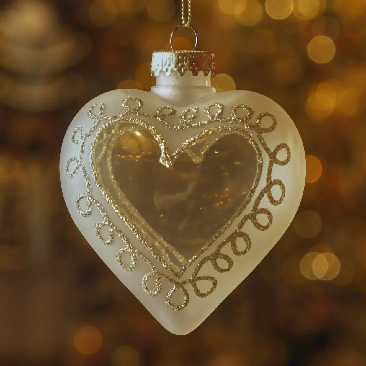 Suspension de Noël (H10 cm) Coeur enchanteur Transparent