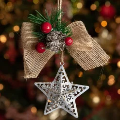 Suspension de Noël (H15 cm) Décor étoilé Multicolore