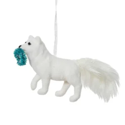 Suspension de Noël (H7 cm) Renard malin Blanc