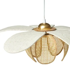 Suspension lin et bambou (D50 cm) Madagascar Beige