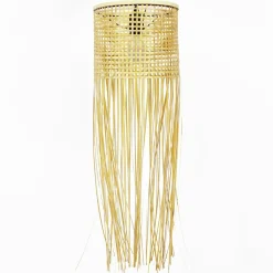Suspension lumineuse à franges en bambou (H85 cm) Maoki Naturel