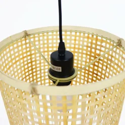 Suspension lumineuse à franges en bambou (H85 cm) Maoki Naturel