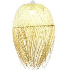 Suspension lumineuse à franges en bambou (H70 cm) Huelva Naturel