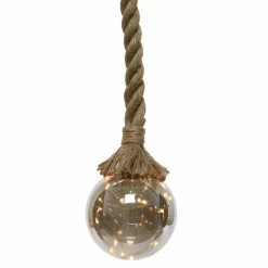 Suspension lumineuse à piles 30 LED (D14 cm) Boule de Noël ambrée Blanc chaud