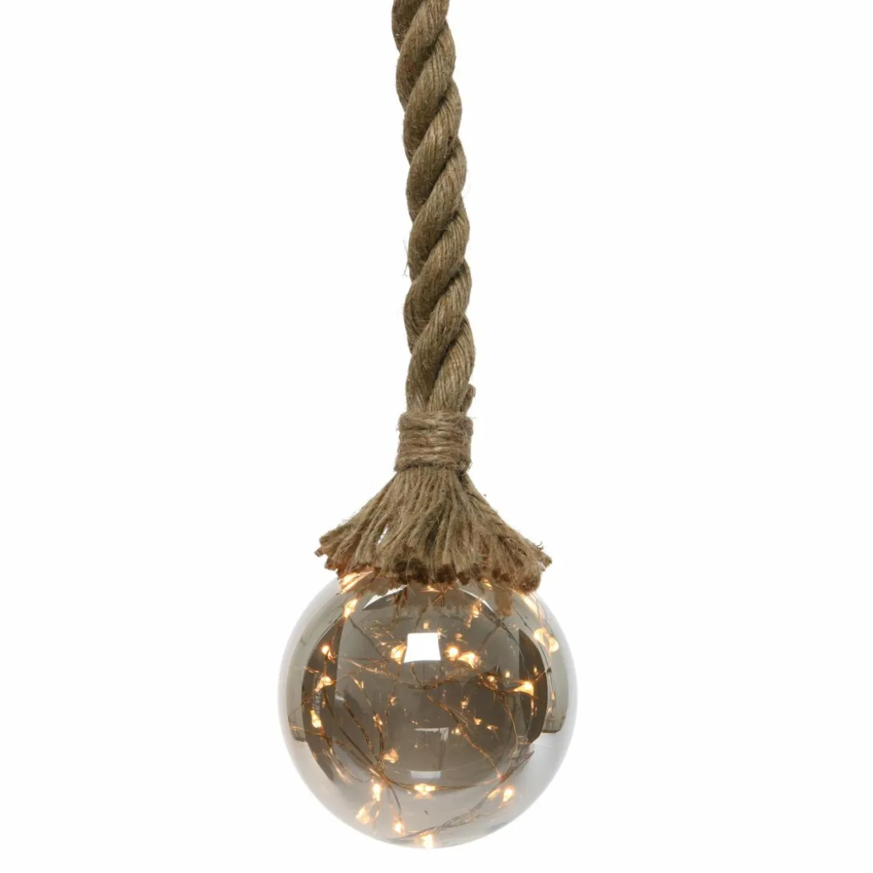 Suspension lumineuse à piles 30 LED (D14 cm) Boule de Noël ambrée Blanc chaud