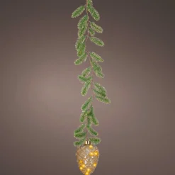 Suspension lumineuse à piles 15 LED (H21 cm) Sapinette et Pomme de pin Blanc chaud