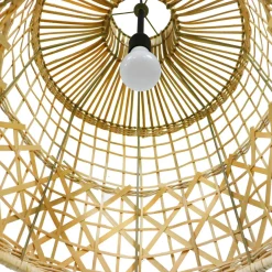 Suspension lumineuse ajourée en bambou (H50 cm) Pampelune Naturel