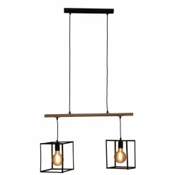 Suspension lumineuse bois acacia (L70 x H120 cm) Edena Noir