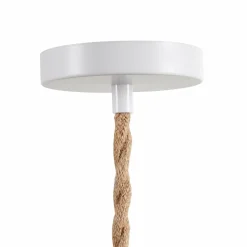 Suspension lumineuse chanvre (H90 cm) Corde Blanche