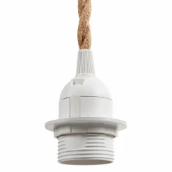 Suspension lumineuse chanvre (H90 cm) Corde Blanche