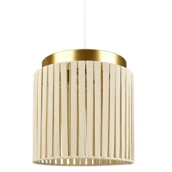 Suspension lumineuse coton et métal (D28 cm) Khéops Or