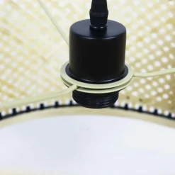 Suspension lumineuse en bambou (D40 cm) Estepona Noir et naturel