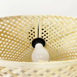 Suspension lumineuse en bambou (D40 cm) Estepona Noir et naturel