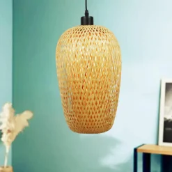 Suspension lumineuse en bambou (H35 cm) Fuengirola Naturel