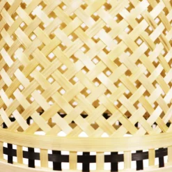 Suspension lumineuse en bambou (H30 cm) Estepona Noir et naturel