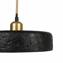 Suspension lumineuse en ciment (D25 cm) Portland Noir