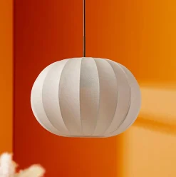 Suspension lumineuse en coton (D32 cm) Intensa Beige